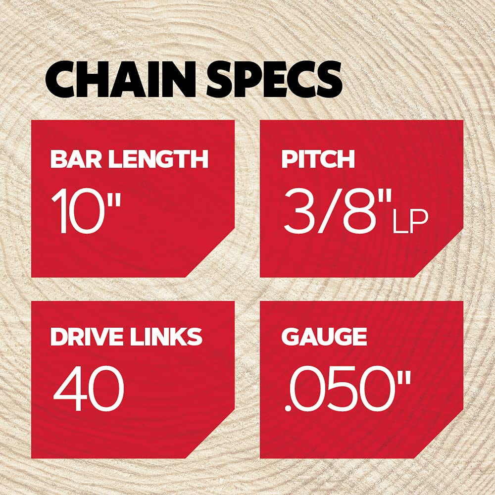 Oregon Pole Saw & Small Chainsaw Chain 3/8" LP Pitch, .050" (1.3 mm) Gauge for 10" (25cm) Bar, 40 Drive Links – Low-kickback Replacement Saw Chain, Fits Echo, Greenworks, Sun Joe and more - Image 3