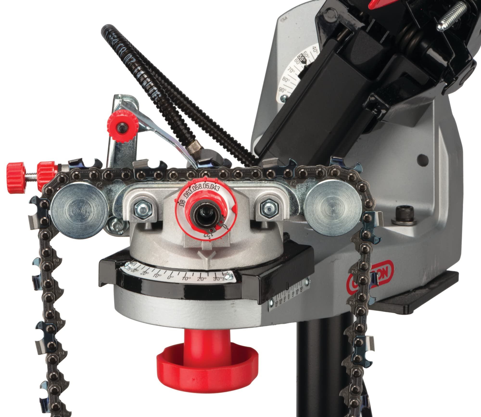 Oregon Professional 120-Volt Bench Grinder with Hydraulic Clamping, Universal Saw Chain Sharpener, for All Chainsaw Chains (620-120) - Image 4